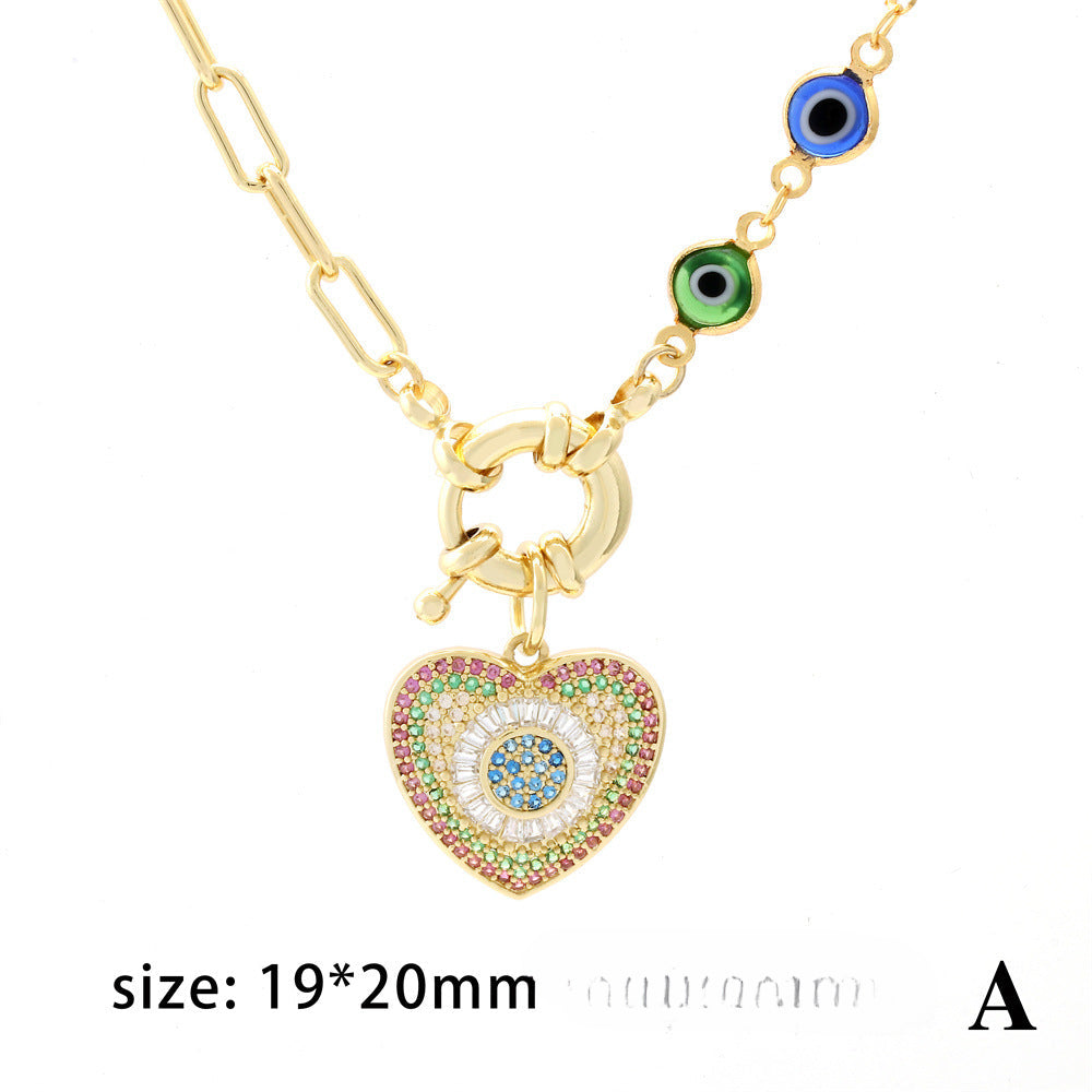 Wholesale Glass Colored Diamond Gold Plated Necklaces